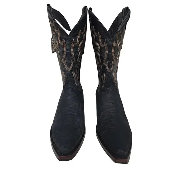 Dingo Men's DI 107 The Duke Snip Leather Pull On Western Boot Navy Size 11.5D - Picture 5 of 6